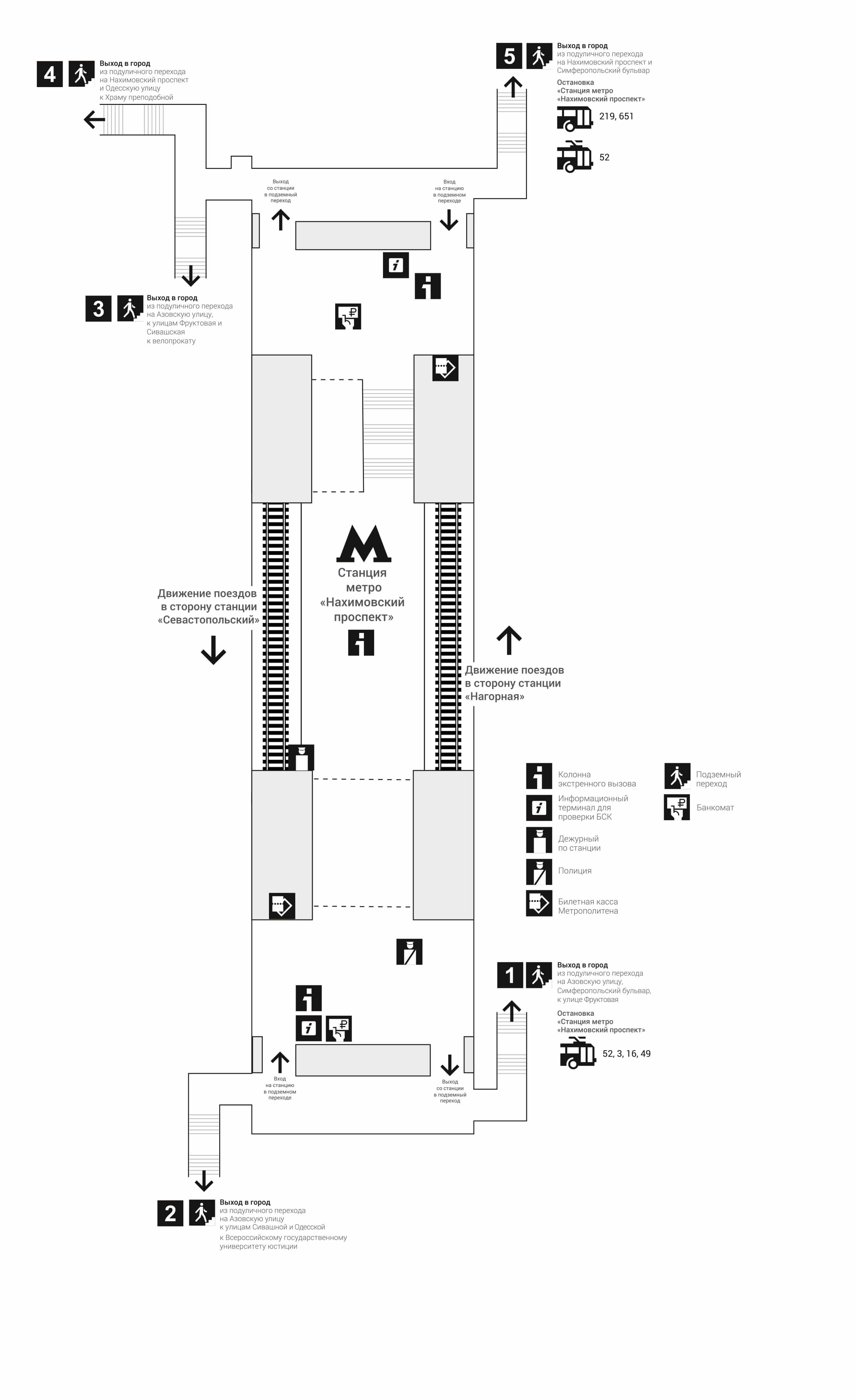 Нахимовский проспект метро схема станции метро